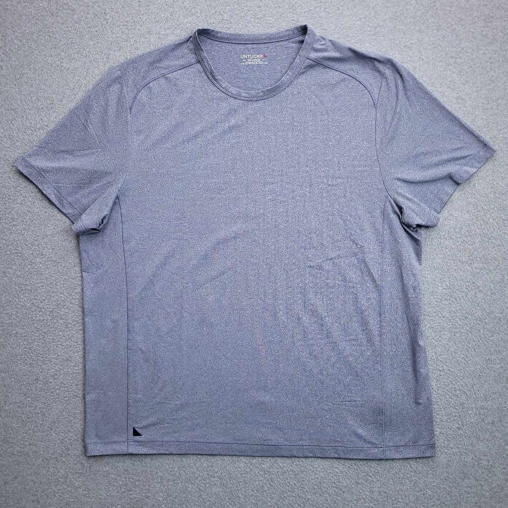 UNTUCKit T Shirt XXL Polyester Stretch Blue S/S Crew Neck Mens